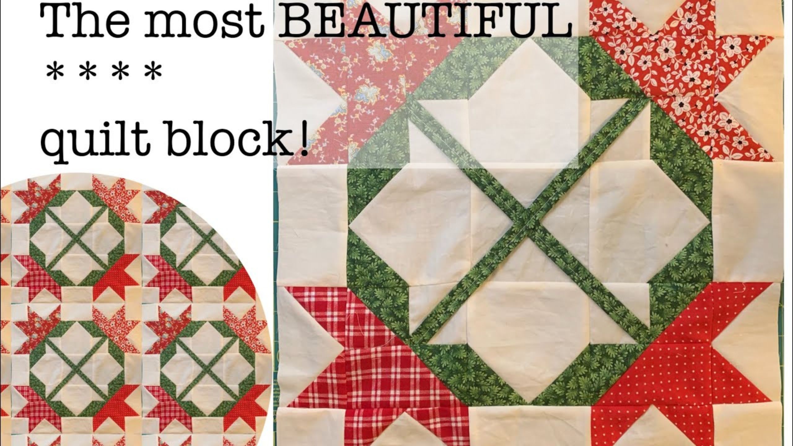 Red lilies quilt block - step by step large quilt block with Beth Shibley