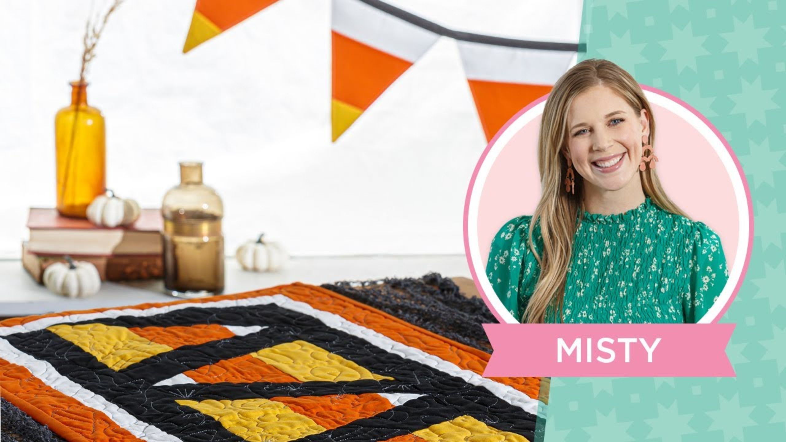 Join Misty as she shows how to make a sweet Candy Corn Table Runner and Pennants!