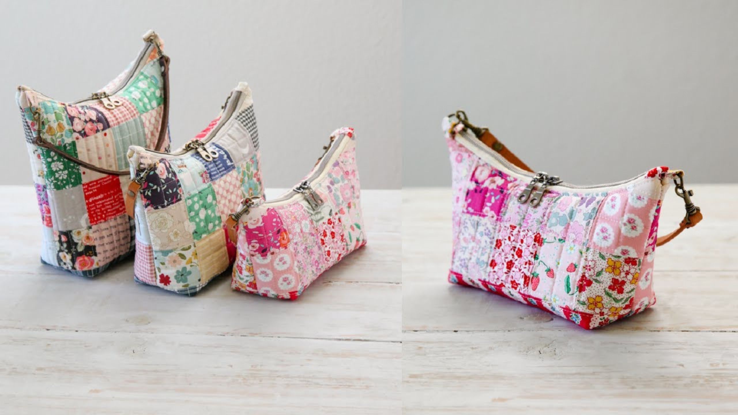 Square Dance Bag Trio | How to sew Patchwork Mini Tote with Minki Kim