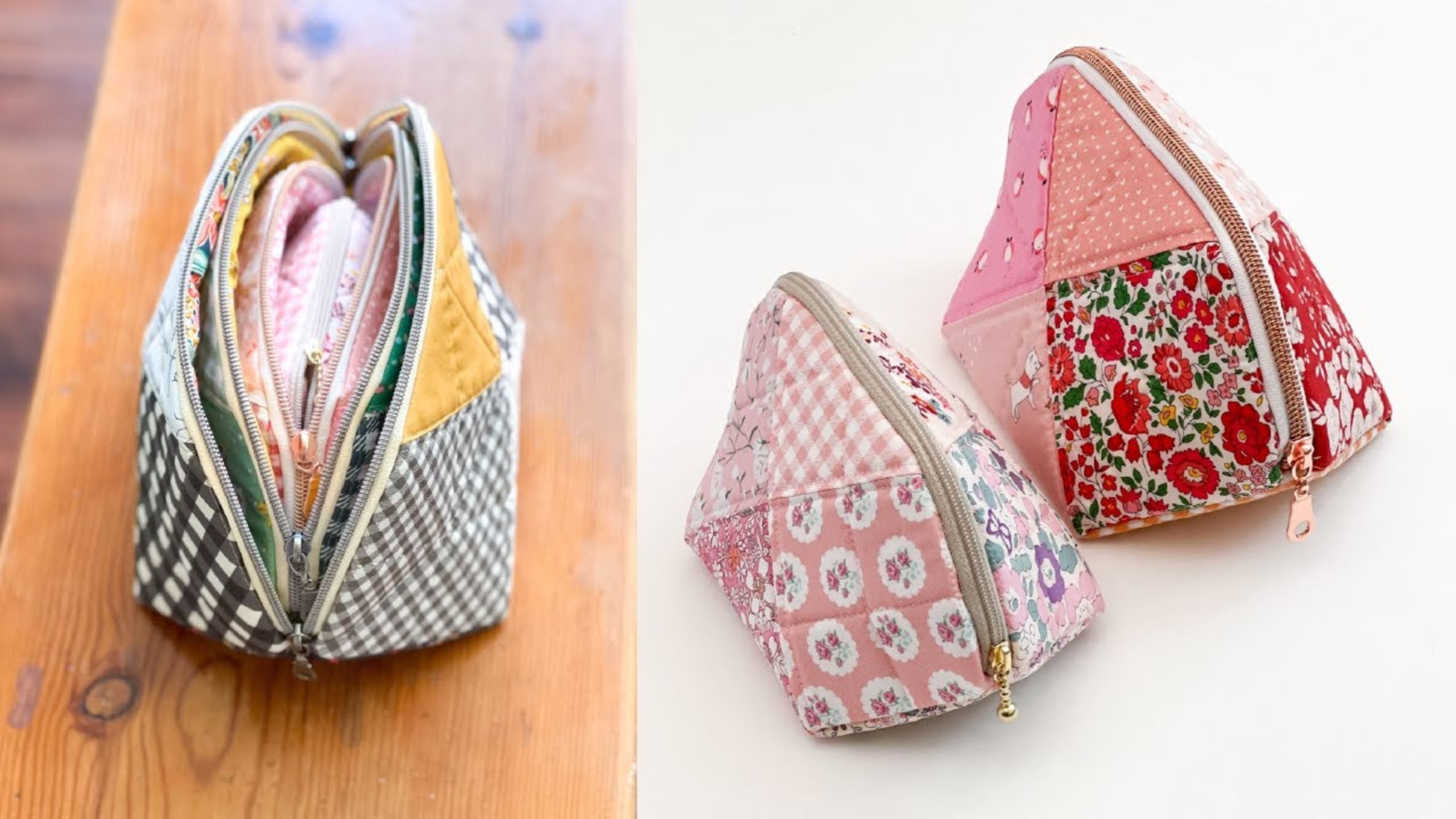 How to sew a Criss Cross Pouch | Patchwork Zipper Pouch with Minki Kim