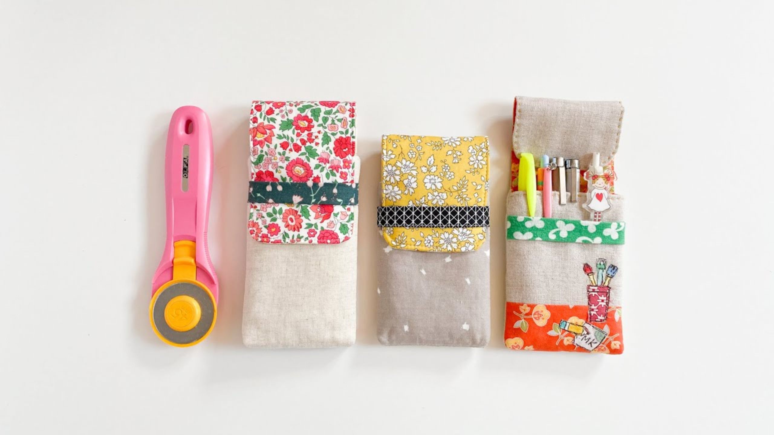 How to sew Pen and Rotary Cutter Pouches with Minki Kim