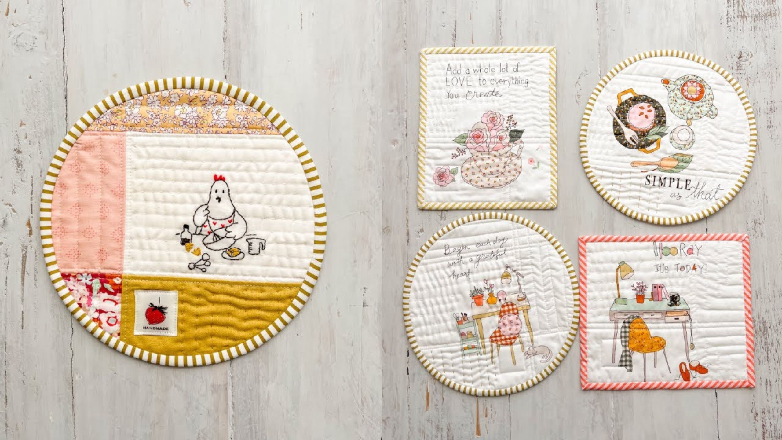 Chicken Love Trivet | Round Tea Mat | Beginners Friendly Sewing with Minki Kim