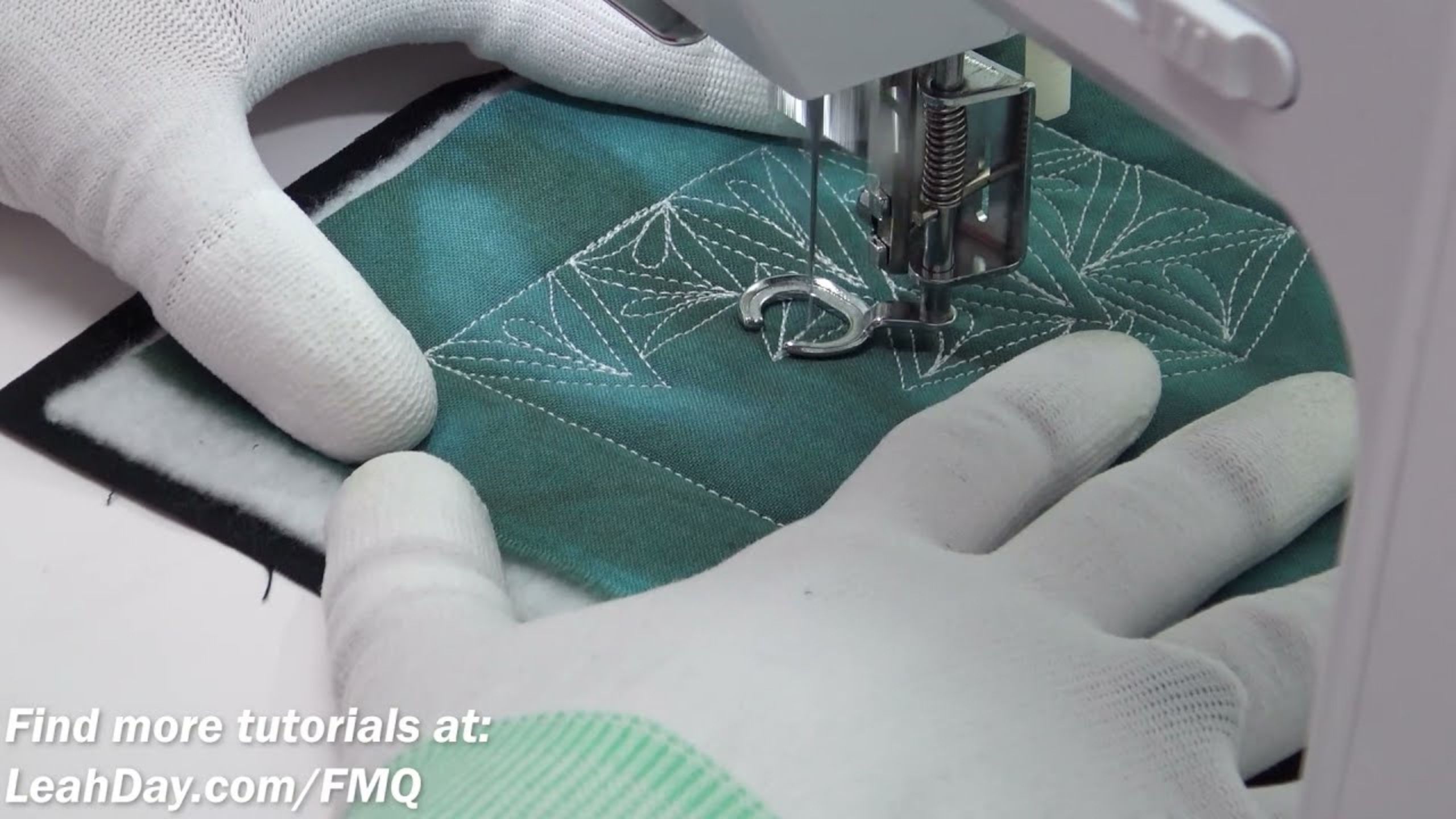 Free Motion Quilt Inverted Lilies with Leah Day