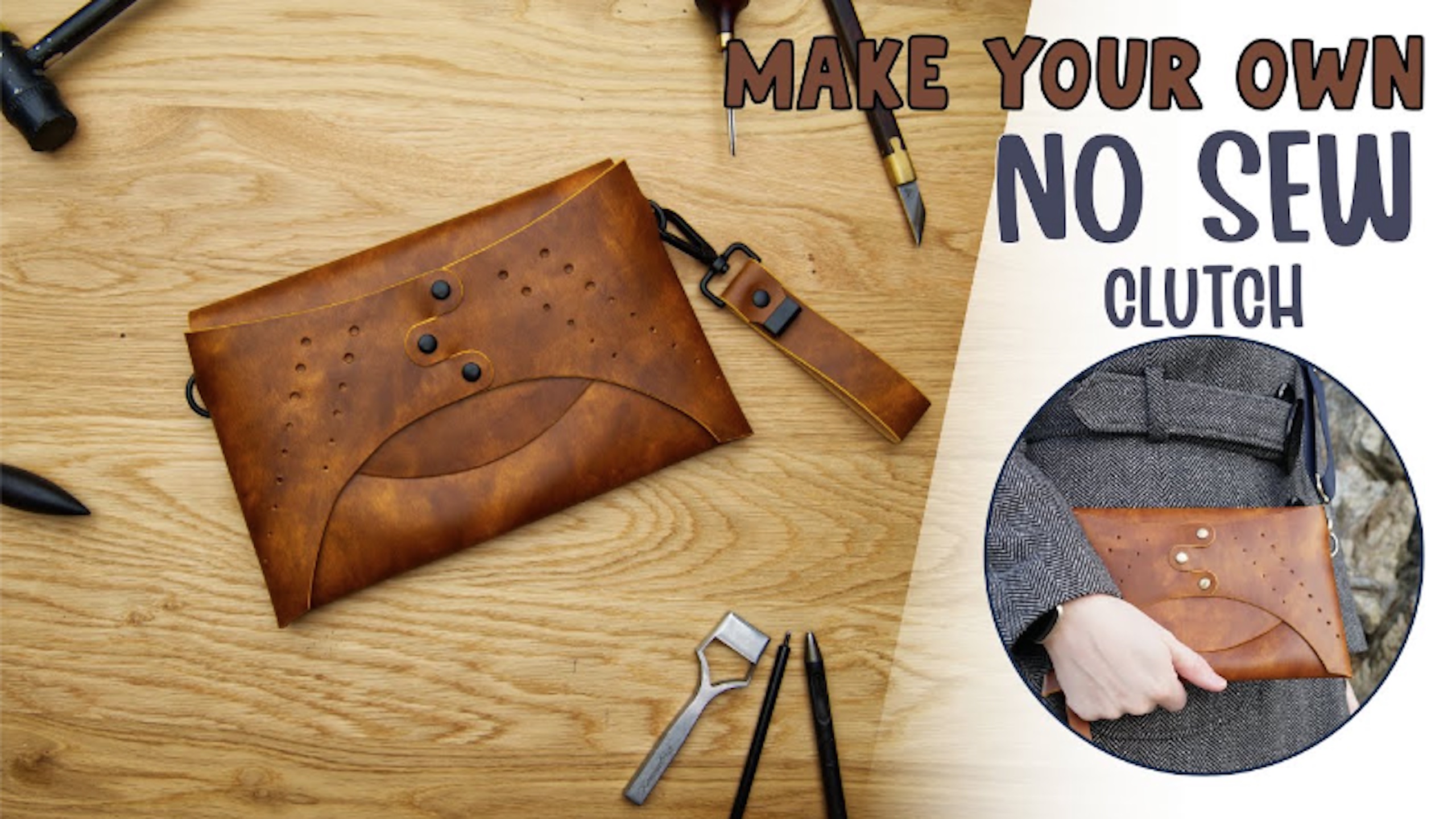 No Sew Clutch Leather Pattern Tutorial - Country Cow Designs