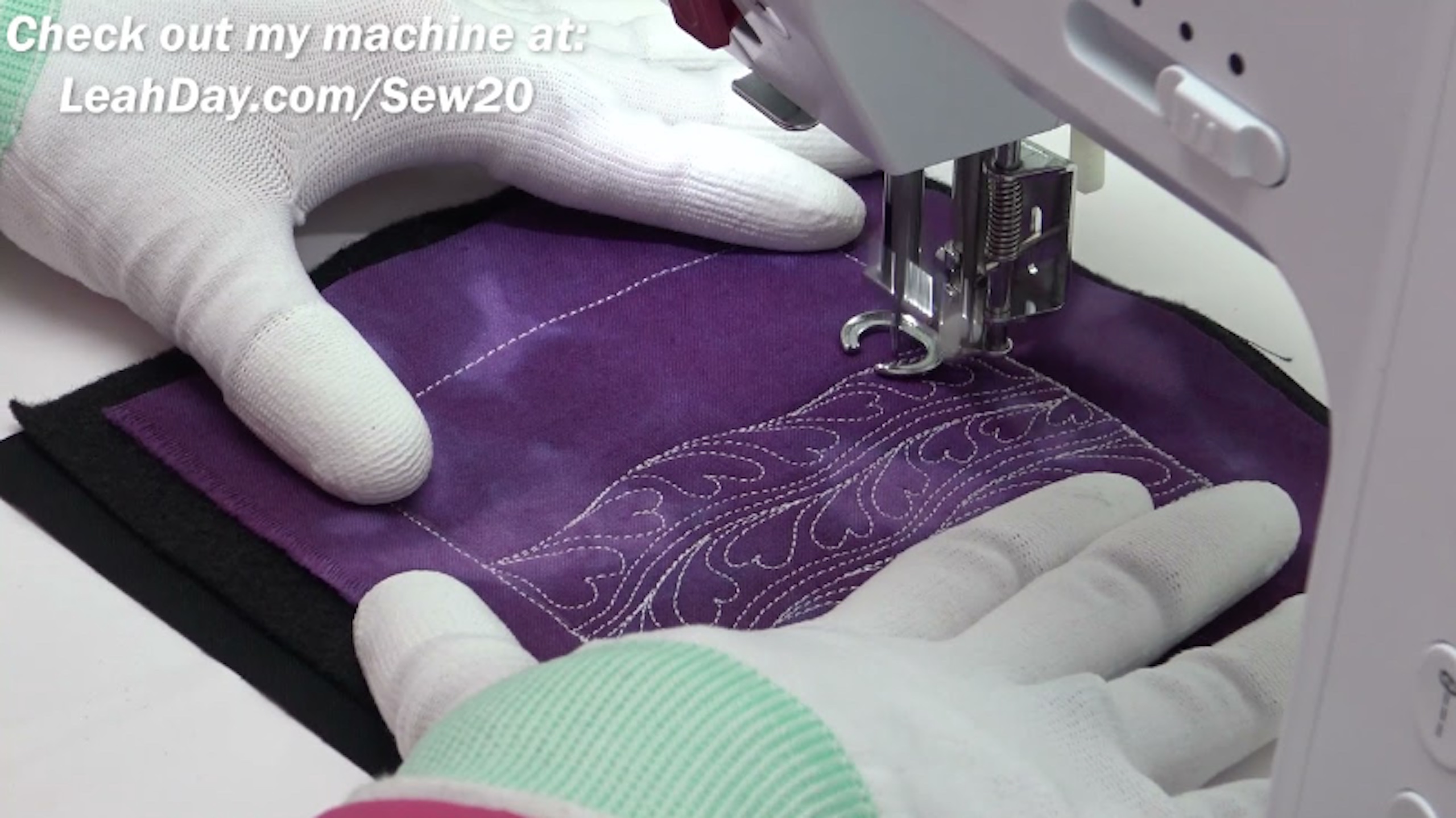 How to Free Motion Quilt Heart Lines with Leah Day