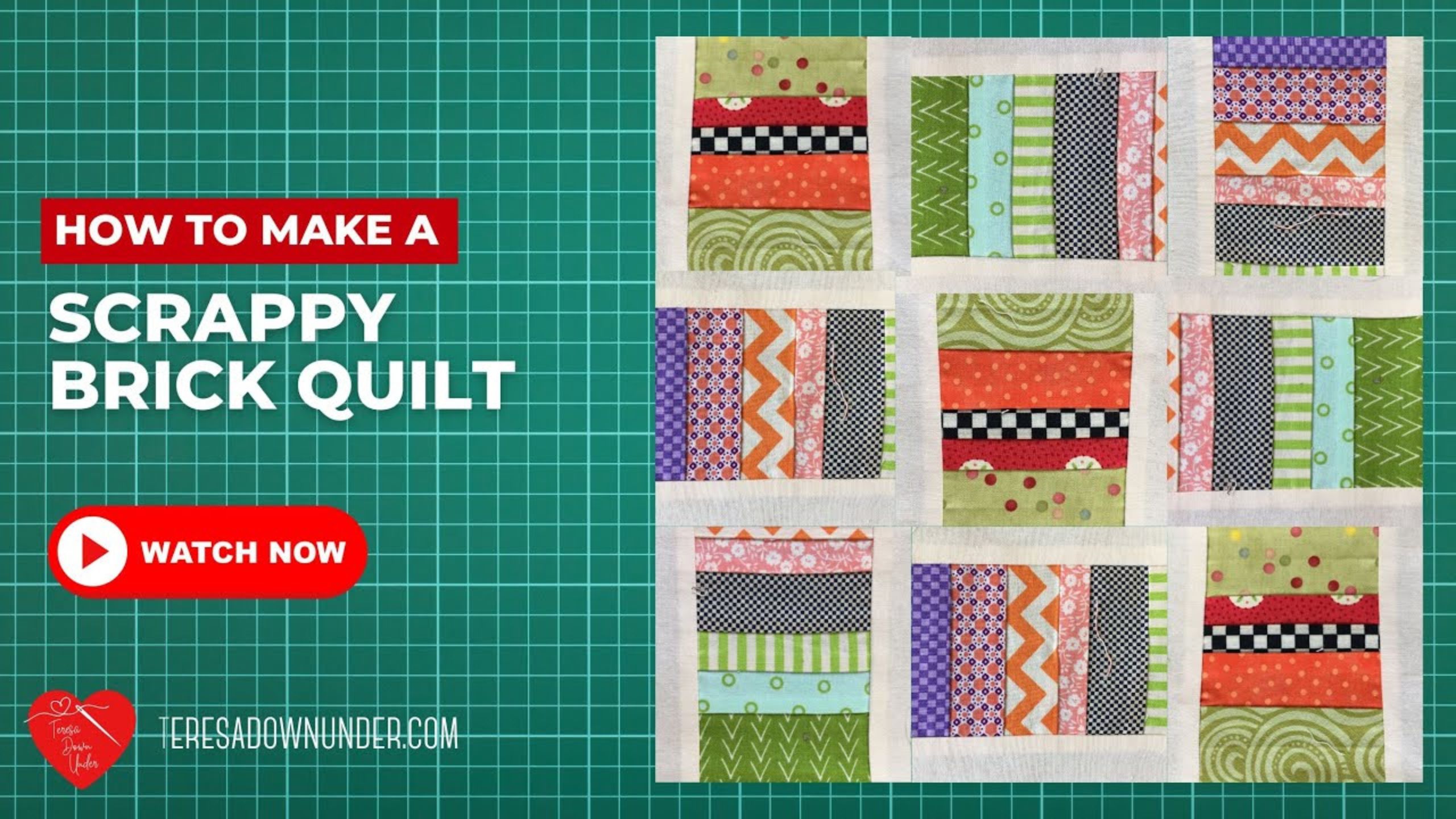 How to make a Scrap quilt with fabric strips with Teresa Down Under