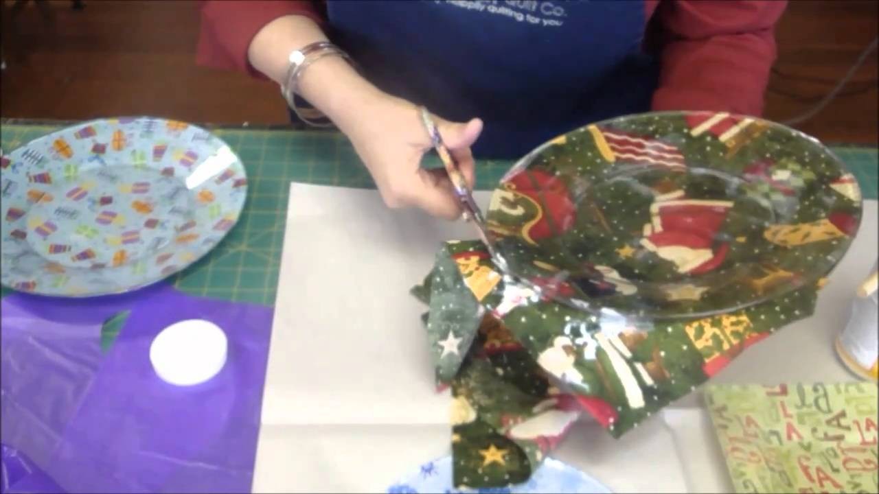 Holiday Fabric Plates Using Mod Podge Quilting Tutorials
