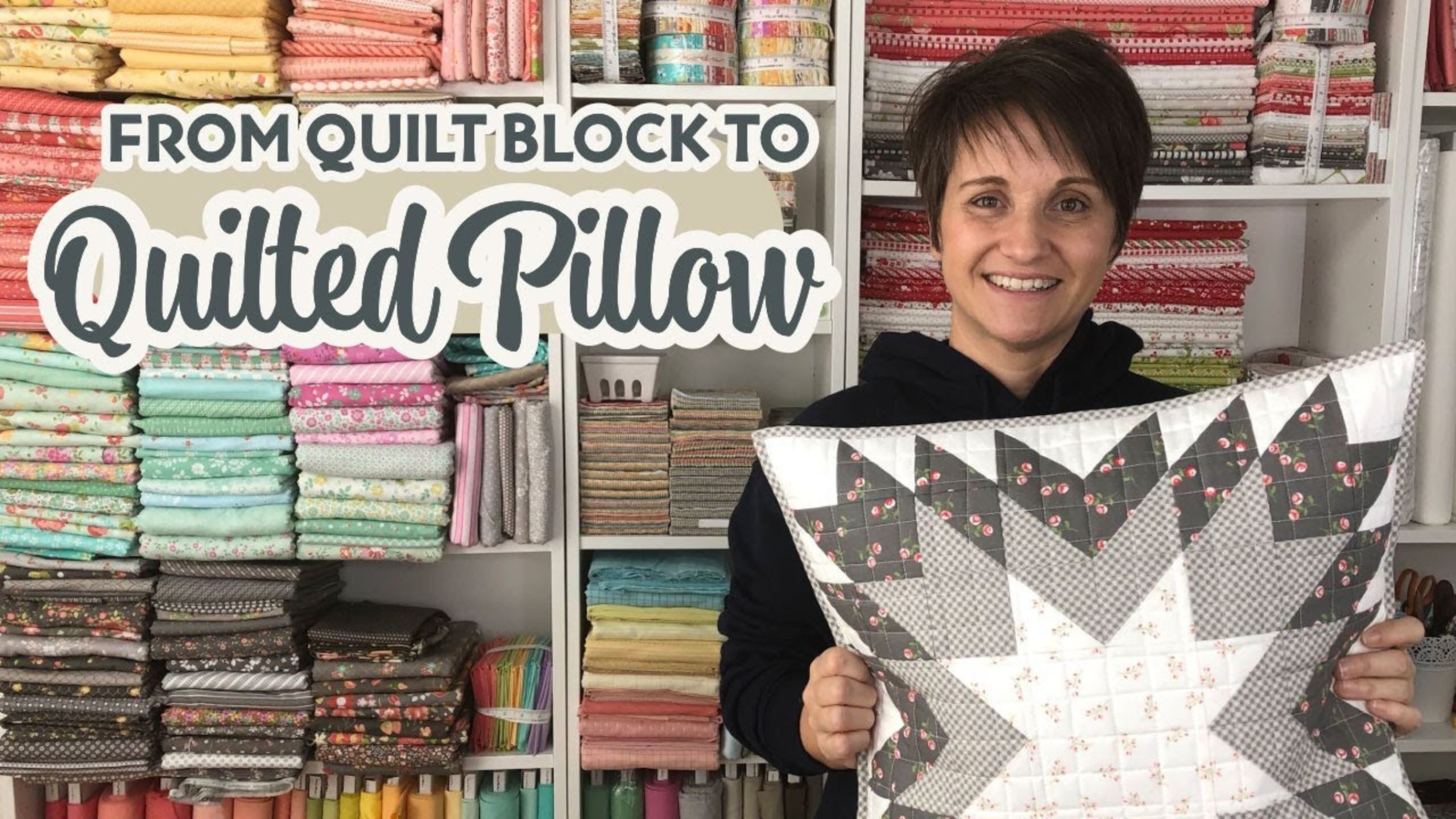 Make a pillow using any 18" quilt block with Corey Yoder of Coriander
