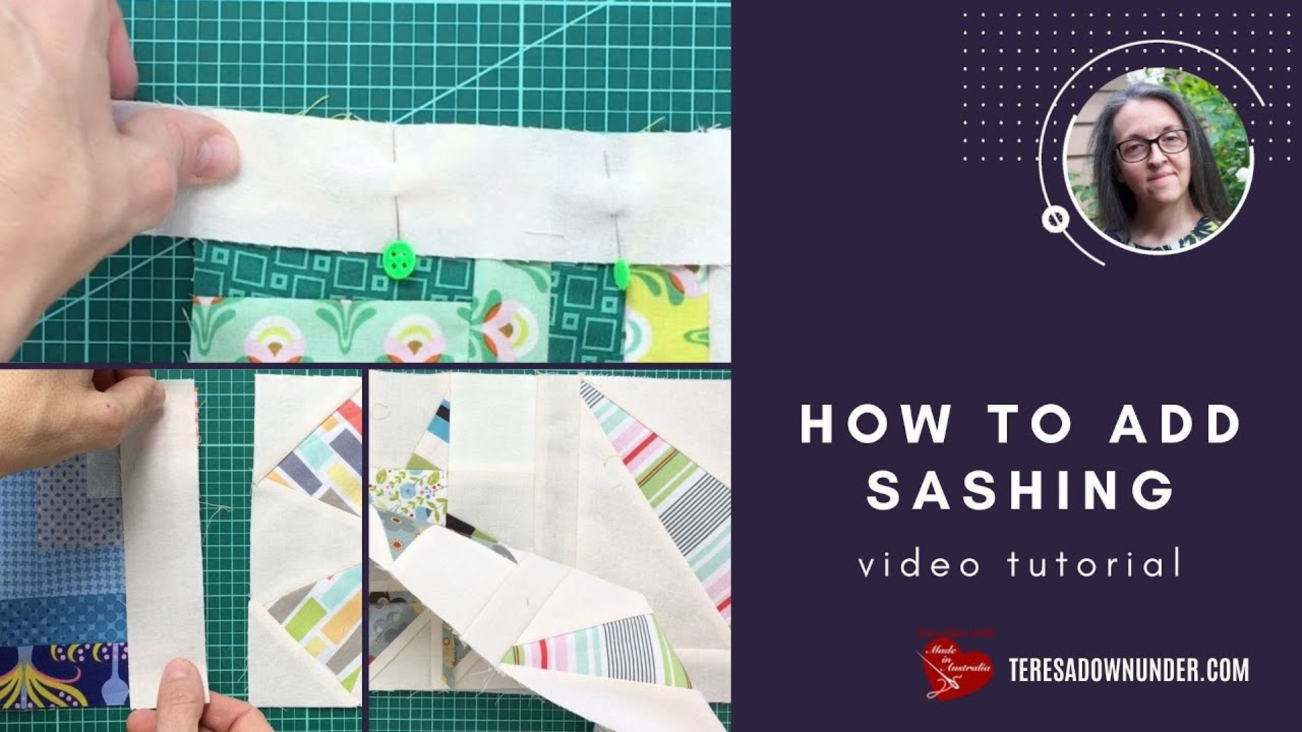 How to add sashing to a quilt with Teresa from Teresa Down Under