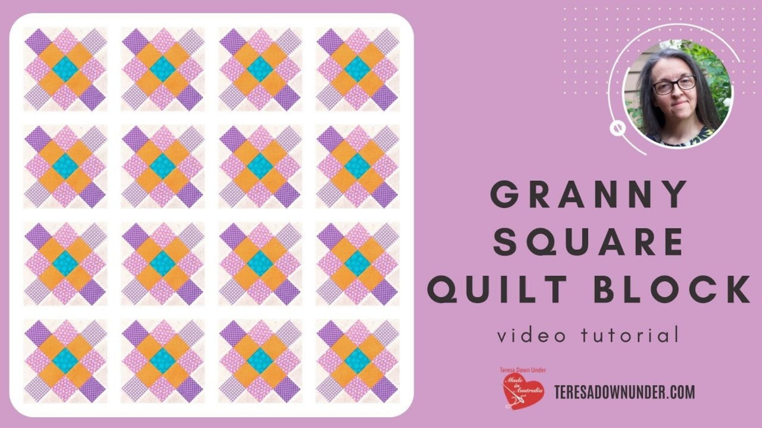Granny square quilt block with jelly rolls with Teresa from Teresa Down Under