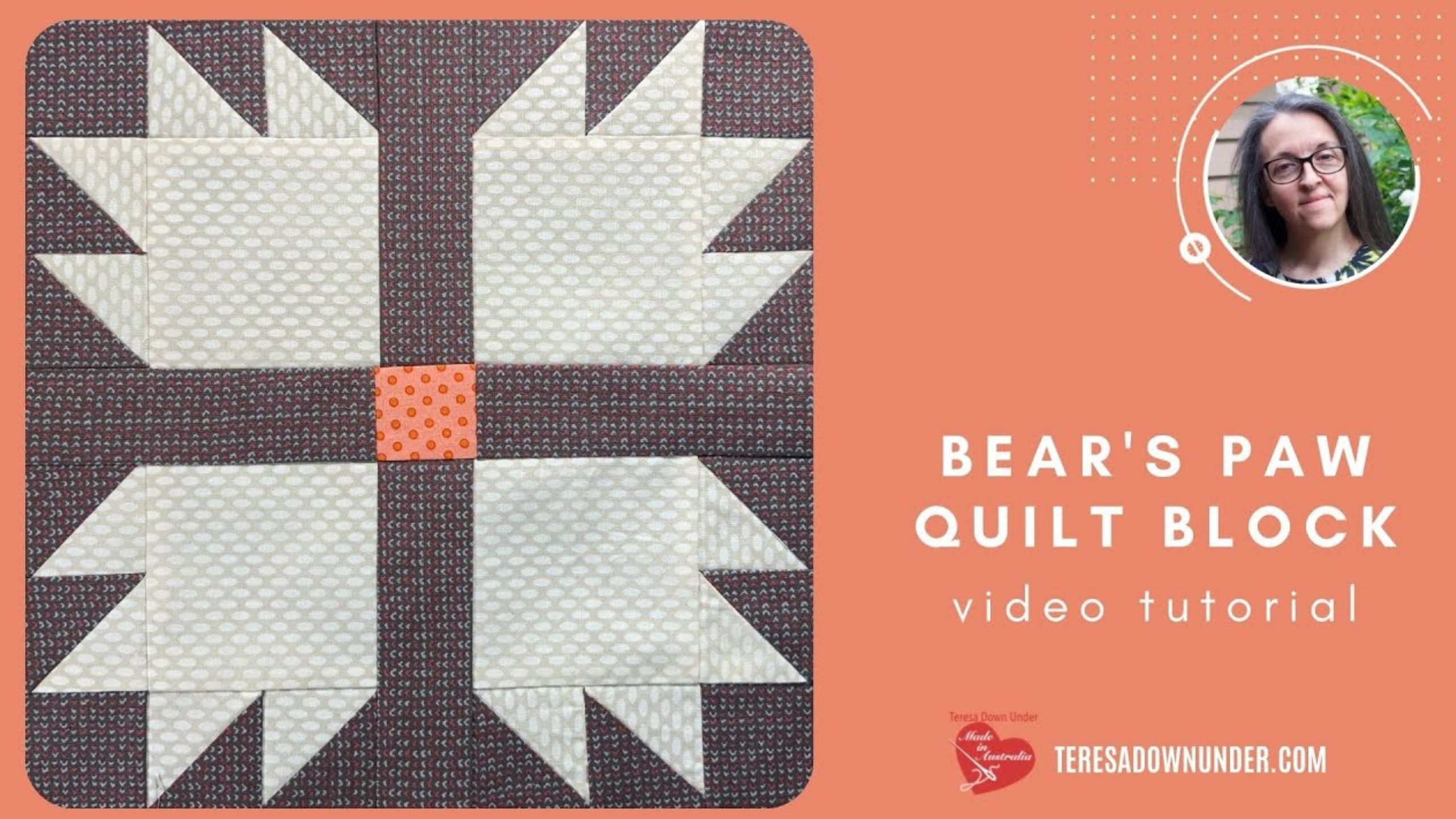 Bear's paw quilt block with Teresa from Teresa Down Under