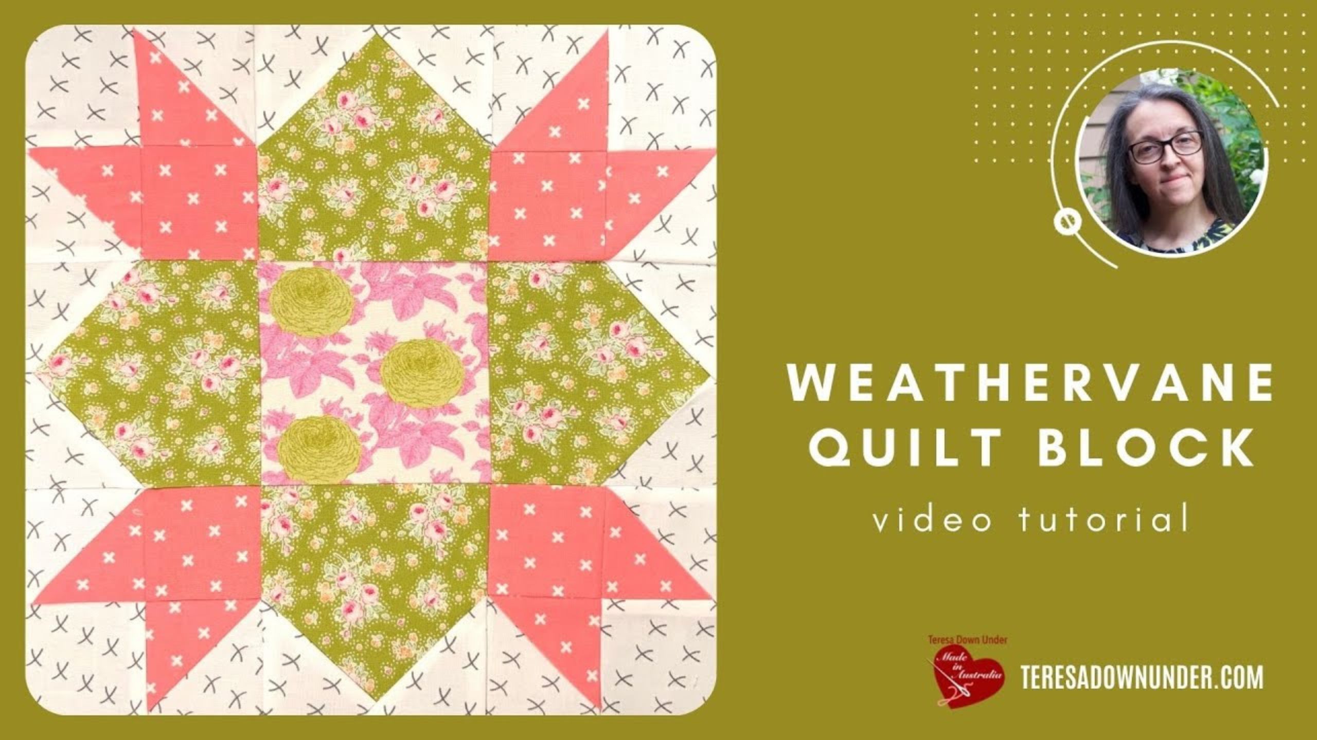 Weathervane quilt block with Teresa from Teresa Down Under